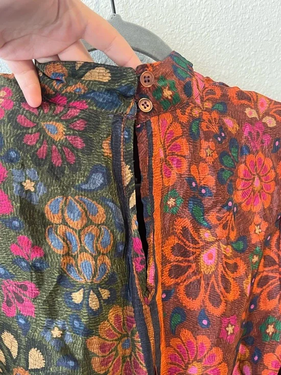 NWT FARM Rio x Anthropologie Mock Neck Abstract Floral Dress Small - Picture 7 of 12